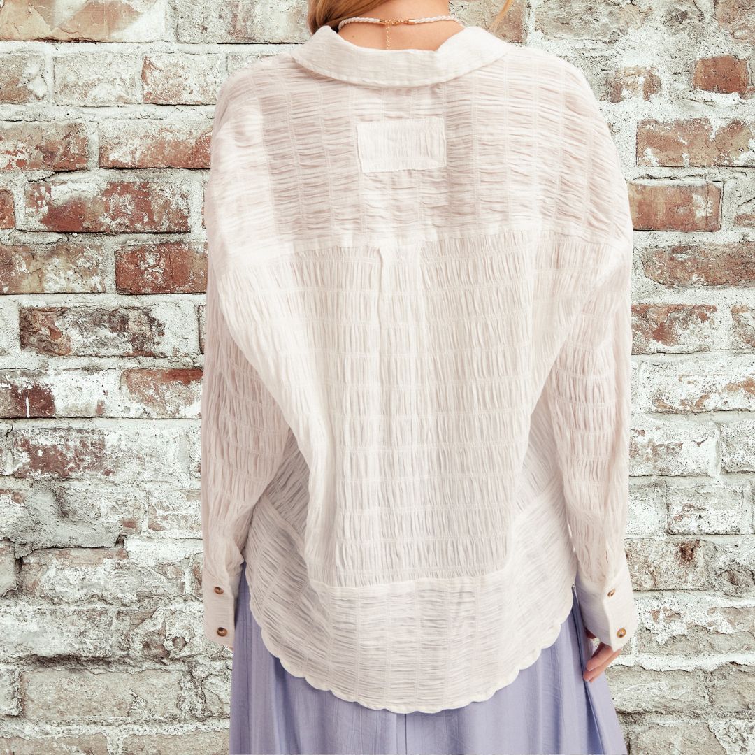 Ecru Collared Button Up