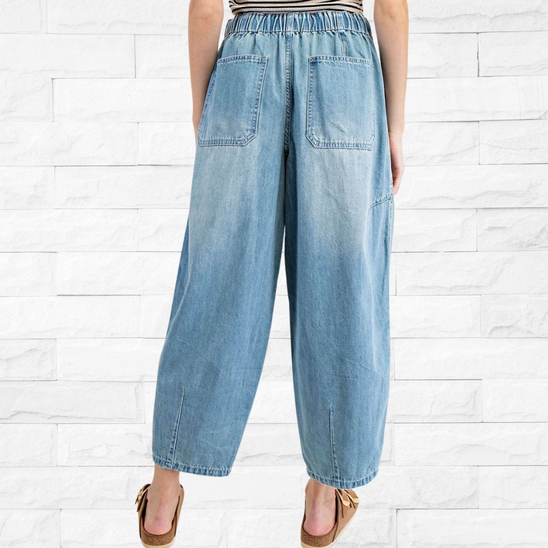 Tie Denim Wide Leg