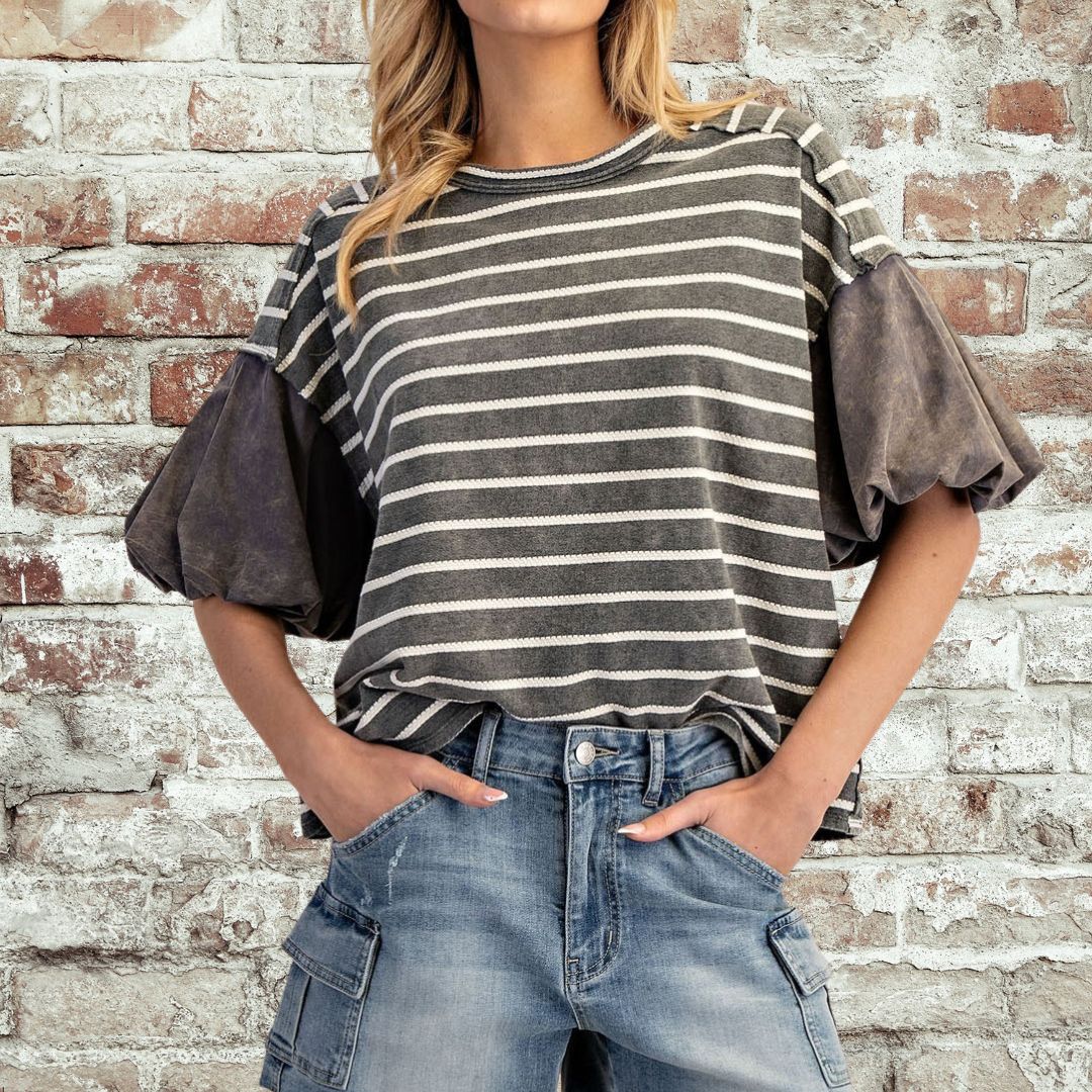 Charcoal Puff Top