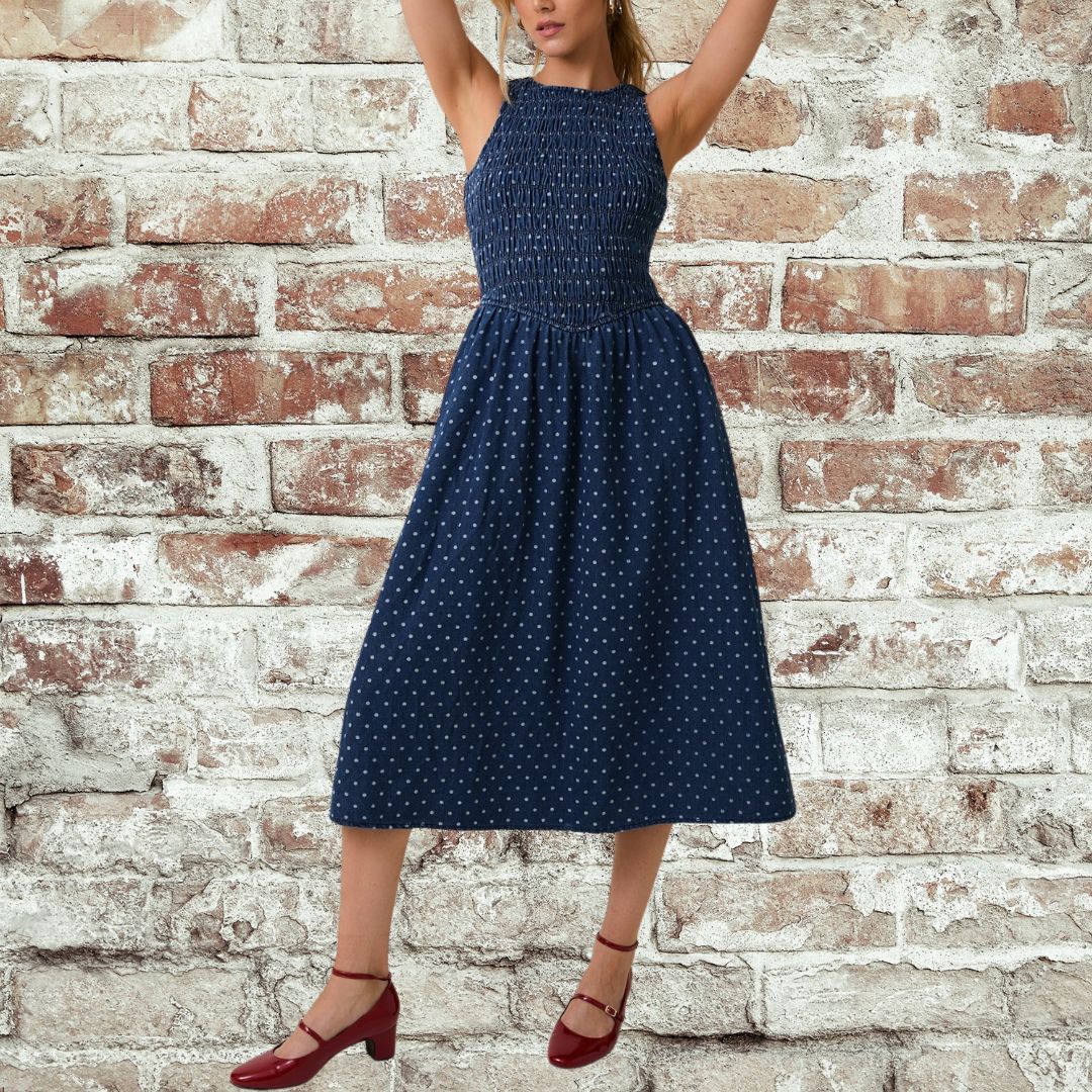 Swiss Dot Midi Dress