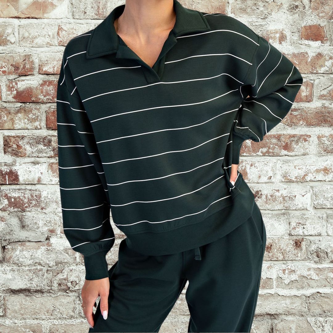 Green Striped Modal Top
