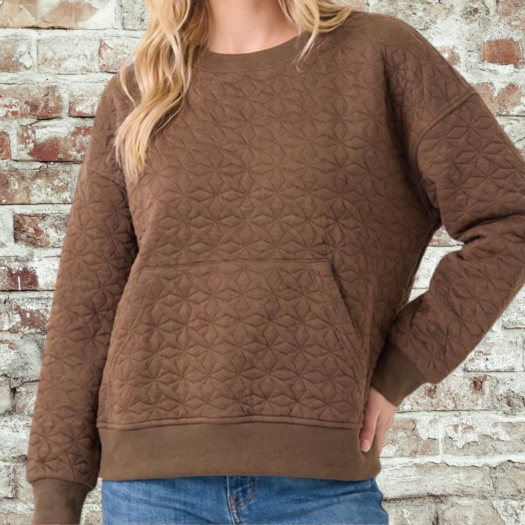 Brown Quilt Pullover
