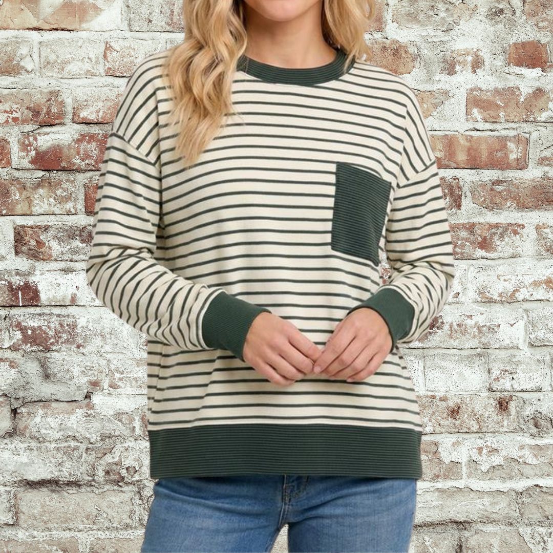 Olive Pocket Pullover