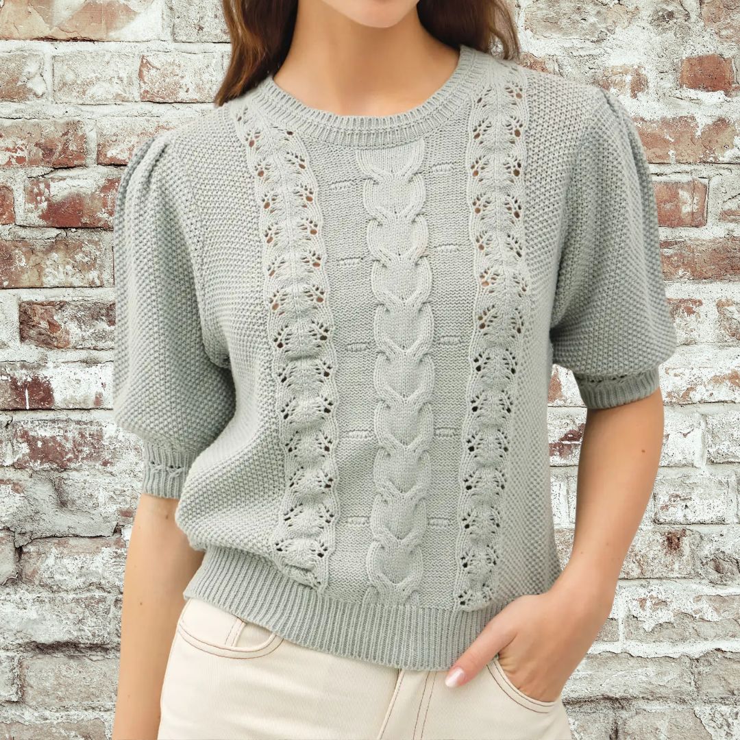 Seafoam Cable Sweater