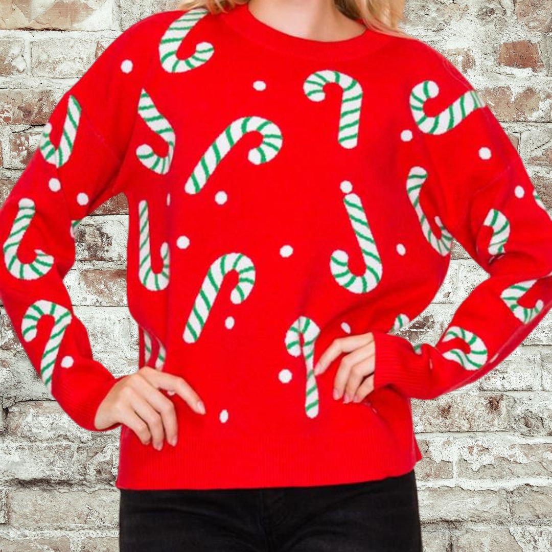 Red Candy Cane Sweater