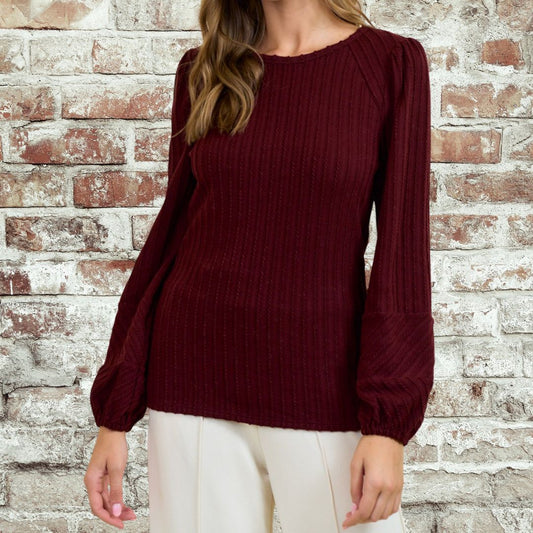 Burgundy Texture Top