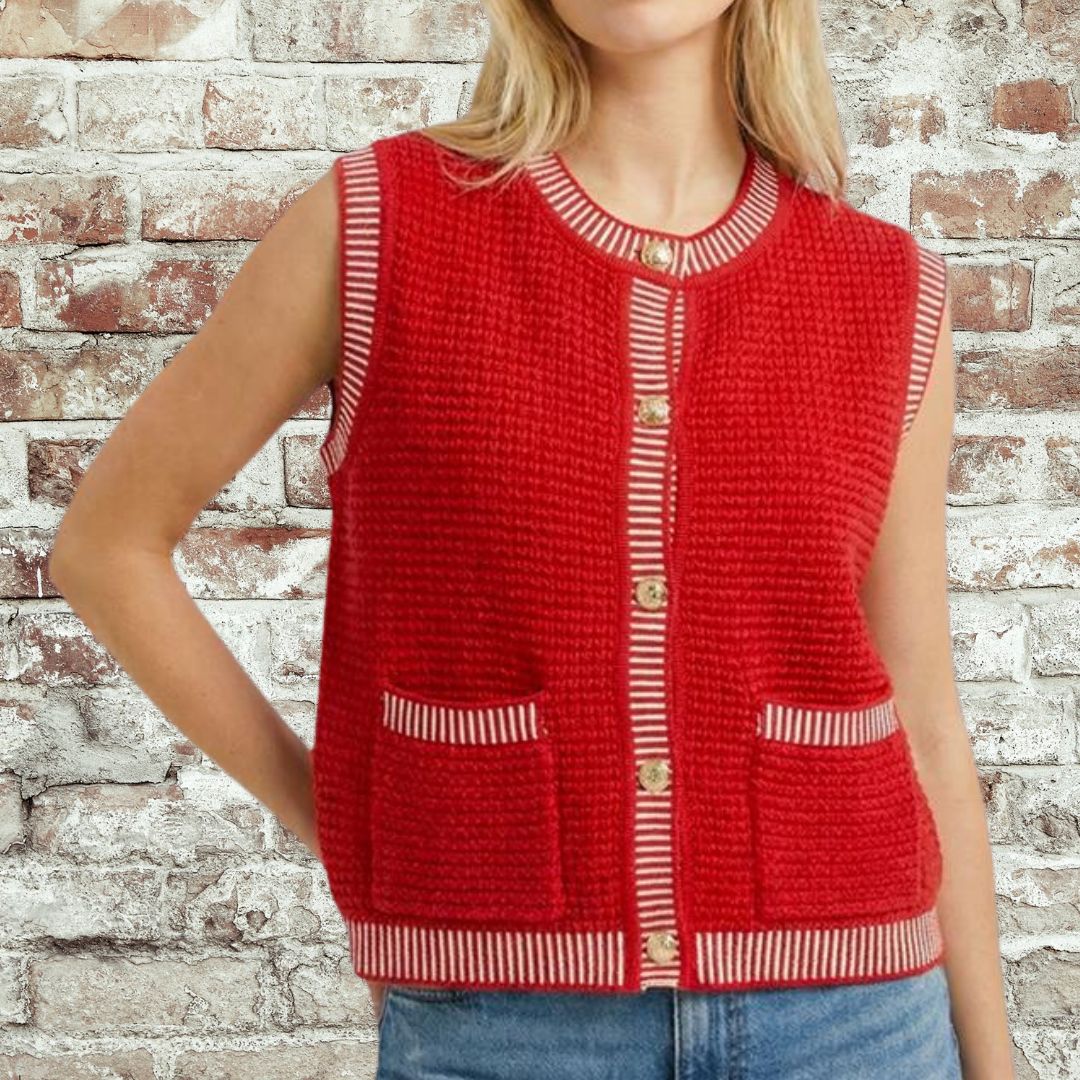 Red Button Vest