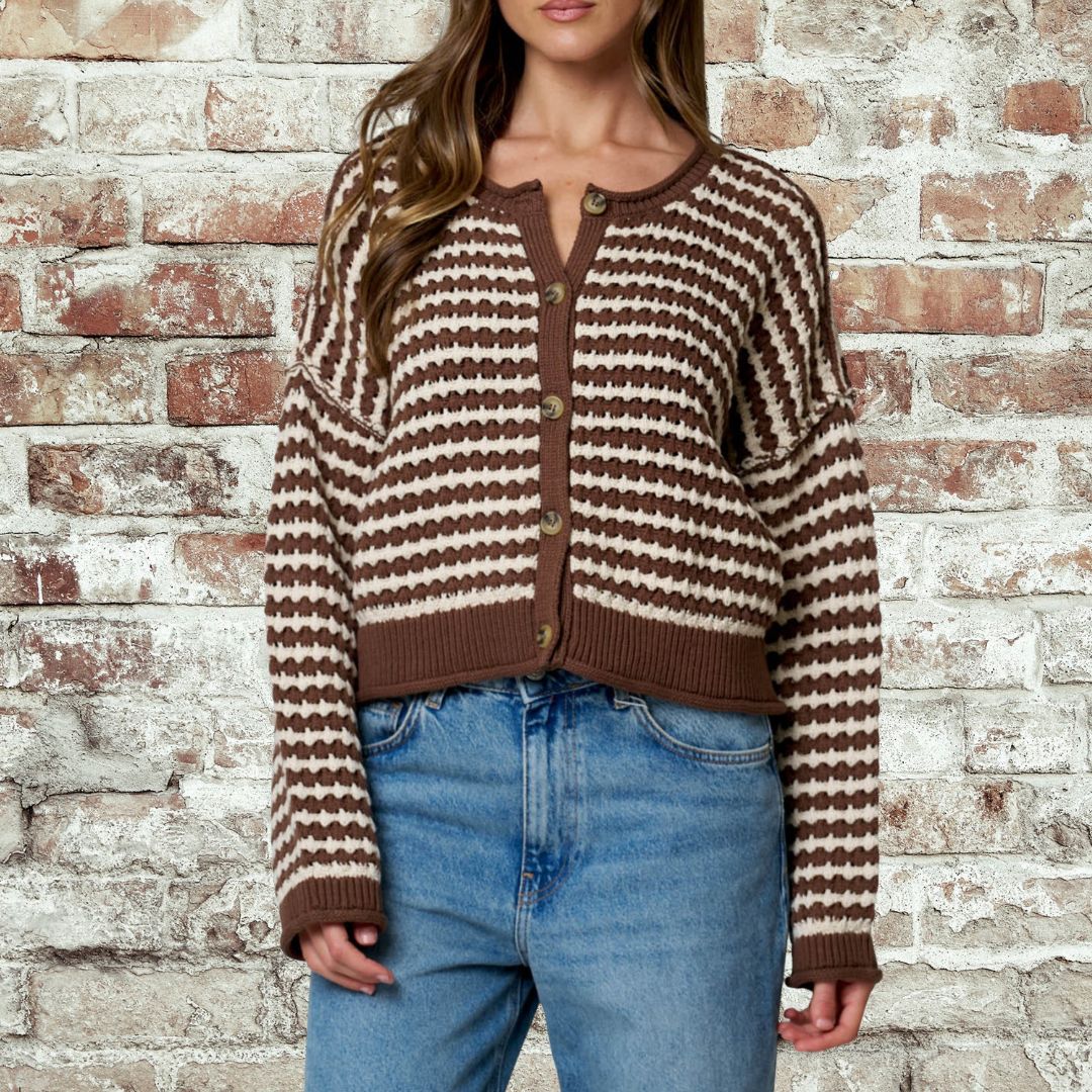 Brown Texture Cardigan