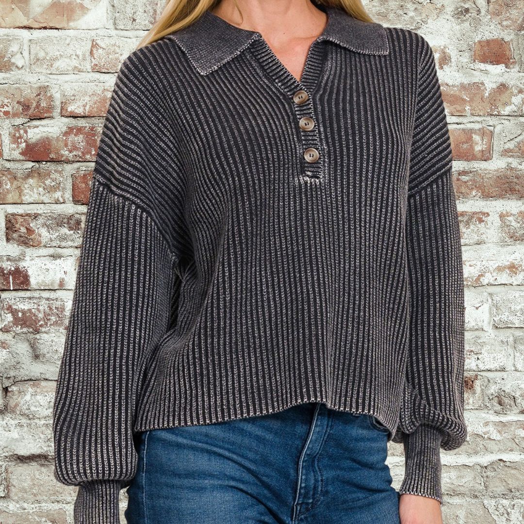 Black Henley Sweater
