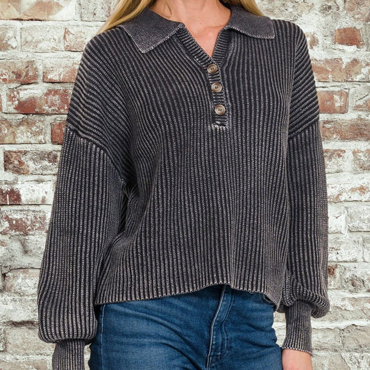 Black Henley Sweater
