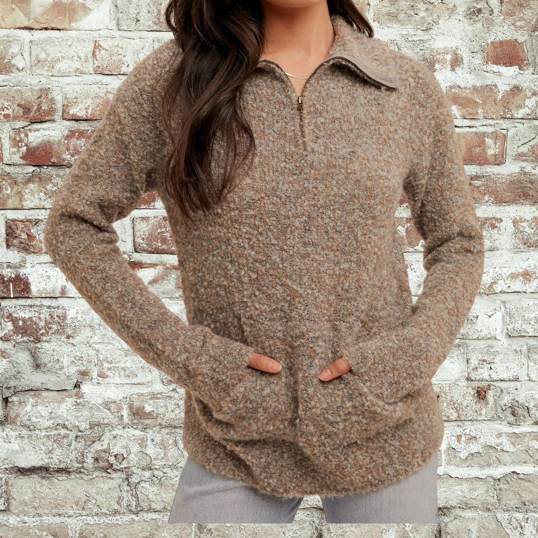 Grey Nubby Texture Pullover