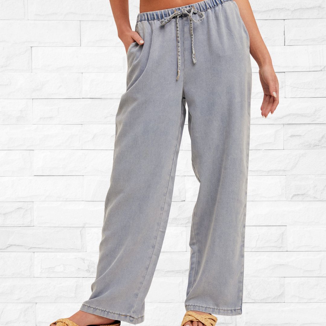 Denim Waist Wide Leg