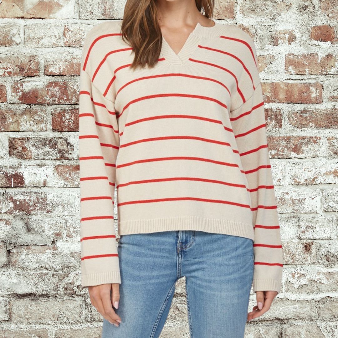 Orange Stripe Sweater