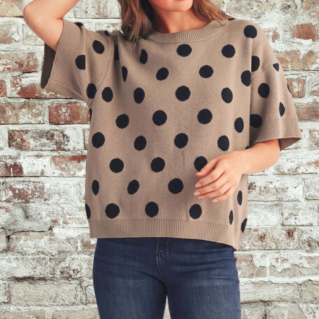 Polka Dot Sweater Top