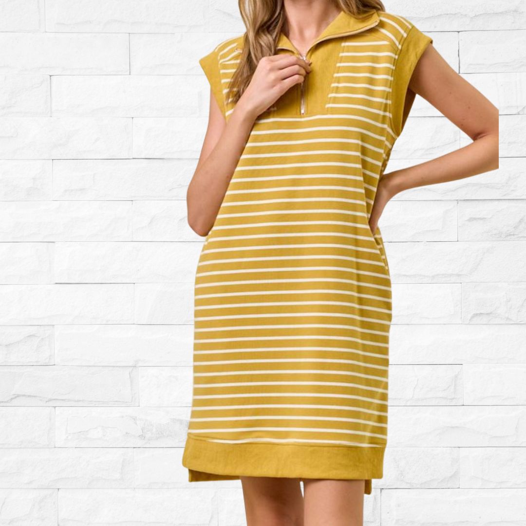 Mustard Striped Dress