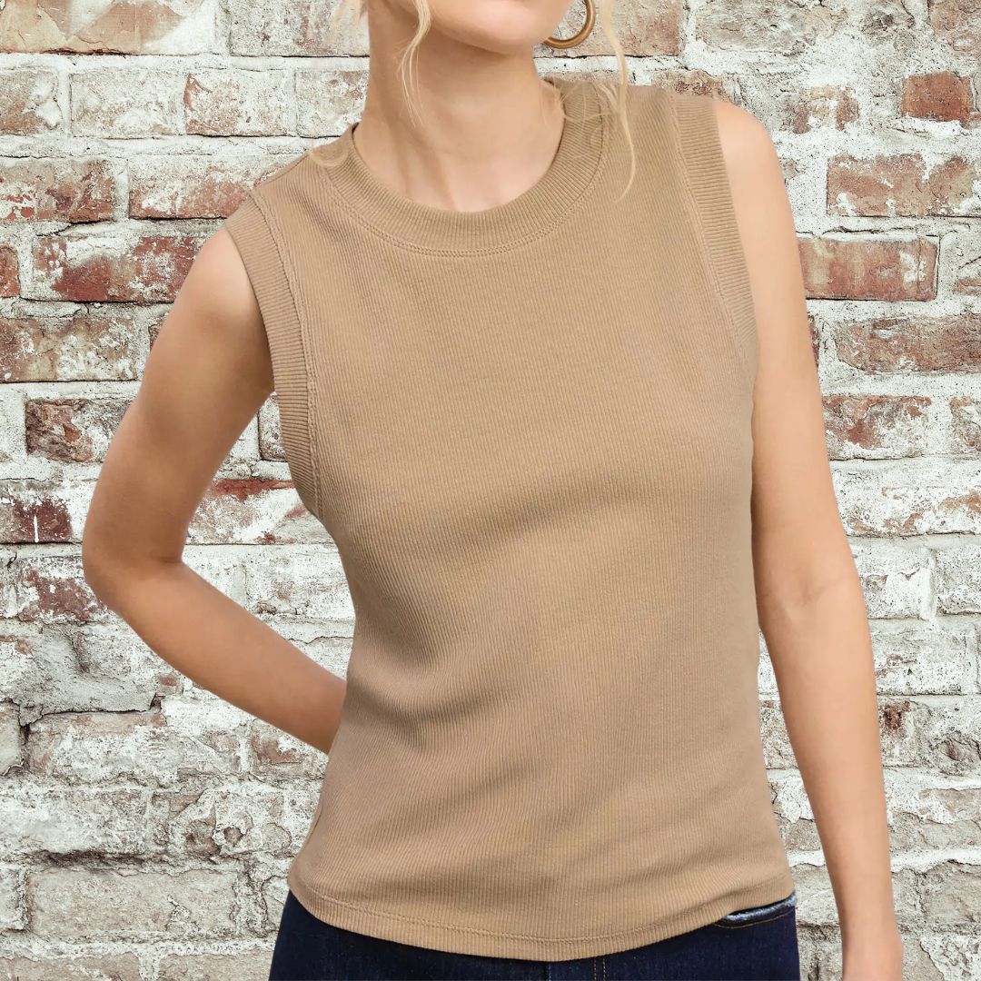 Biscuit Ribbed Tank