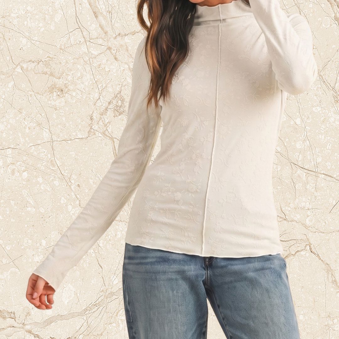 Mock Neck Floral Top
