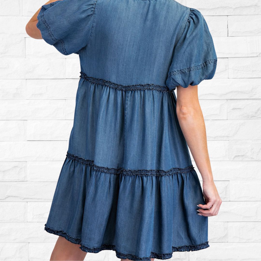 Denim Tiered Dress