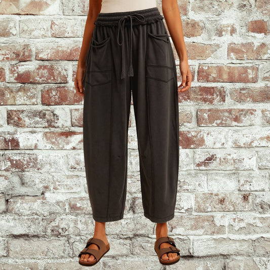 Black Mineral Barrel Pant