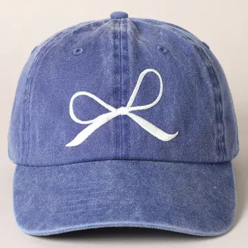 Bow Embroidered Baseball Hat