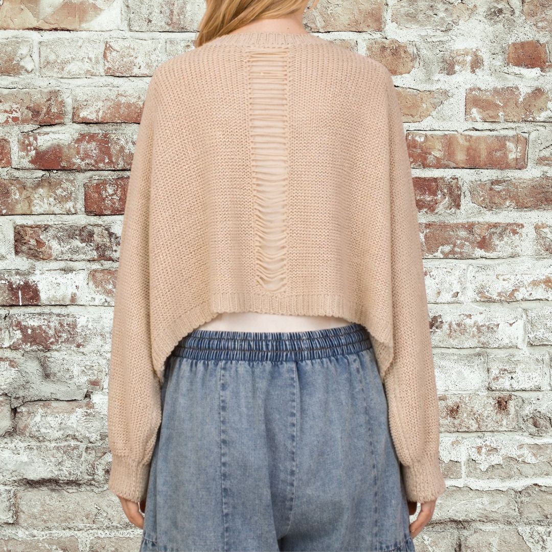 Open Distressed Cardigan