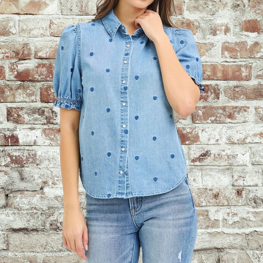 Puff Embroidered Heart Shirt