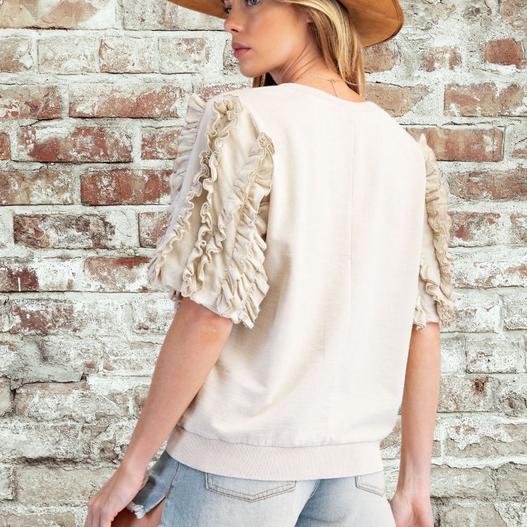 Ecru Ruffles Top
