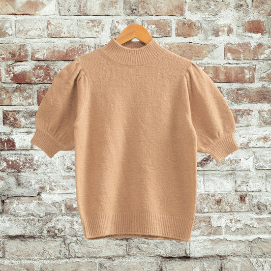 Taupe Short Sleeve Sweater