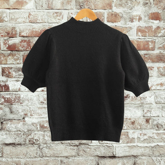 Black Short Sleeve Sweater