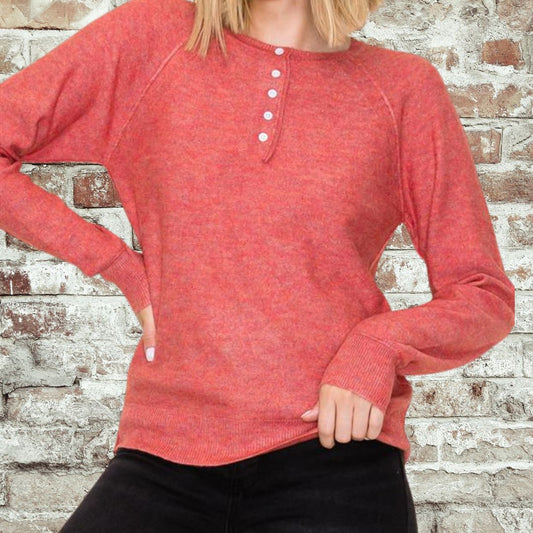 Rust Henley Sweater