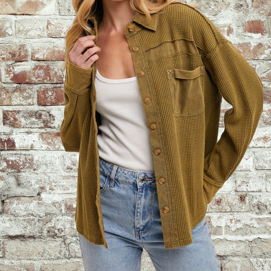 Olive Thermal Shacket