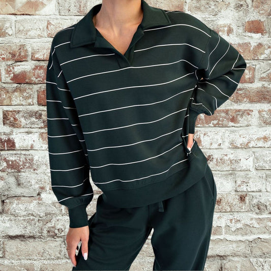 Green Striped Modal Top