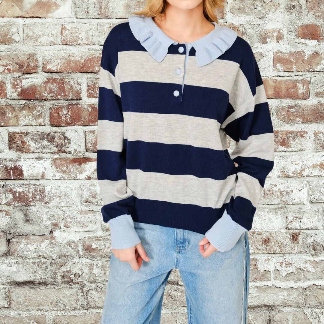 Striped Ruffle Sweater