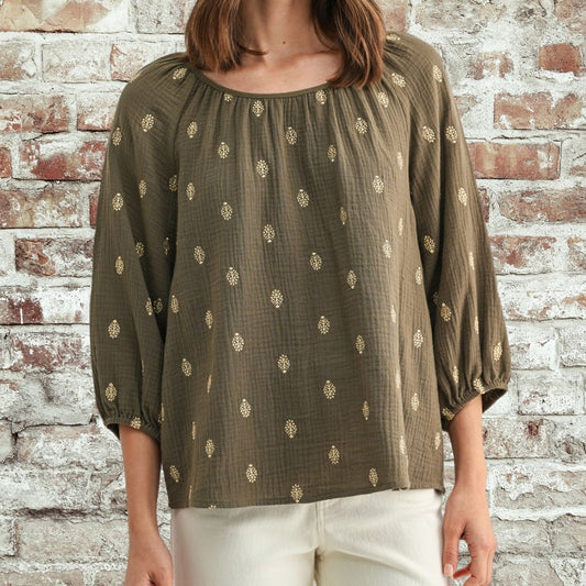 Olive 3/4 Top