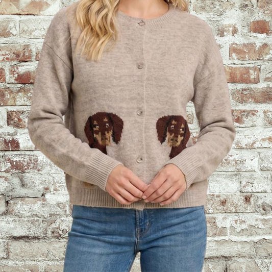 Dog Button Down Cardigan