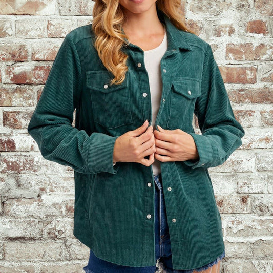 Peacock Cord Shacket