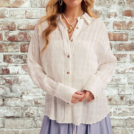 Ecru Collared Button Up