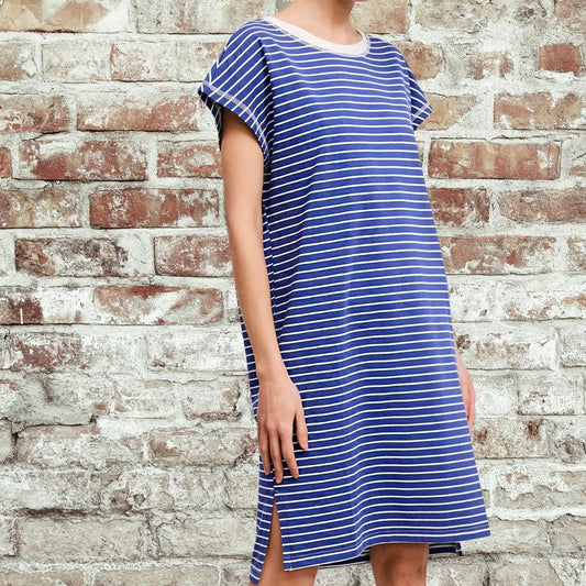 Royal Slit Striped Dress