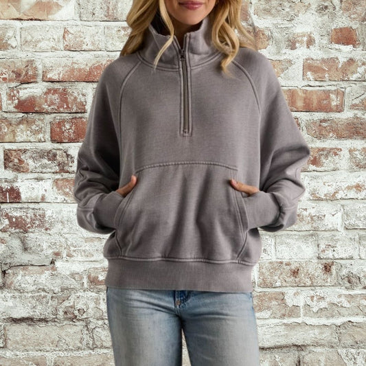 Grey Quarter Zip