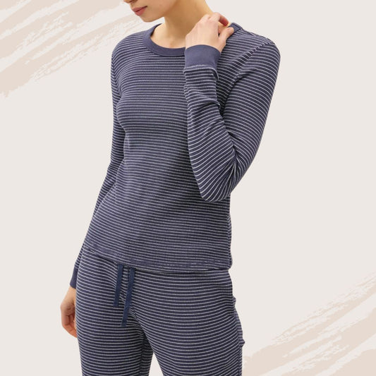 Charcoal Blue Thermal Stripe