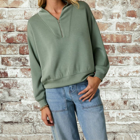 Sage Tint Zip-Up