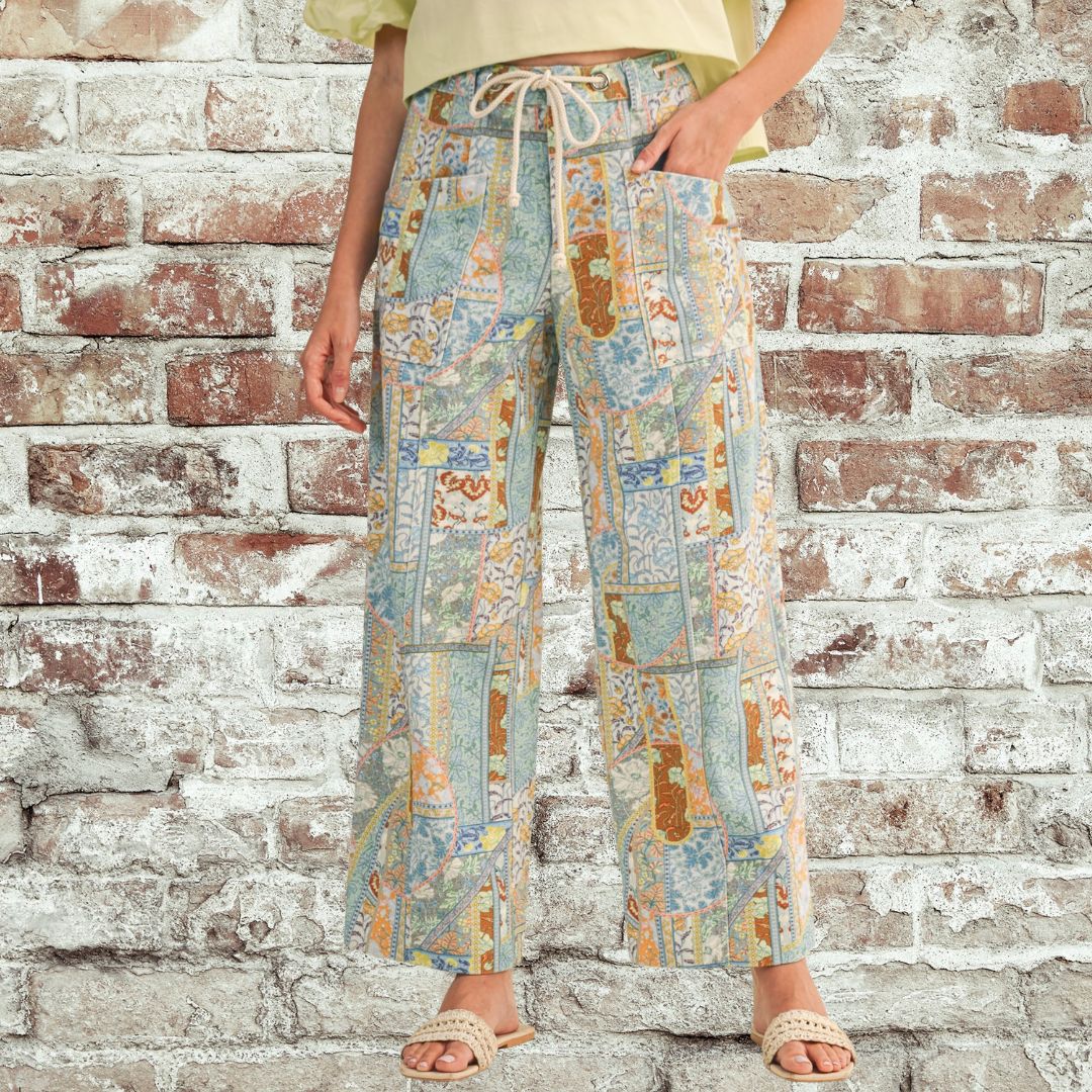 Patchwork Twill Pant