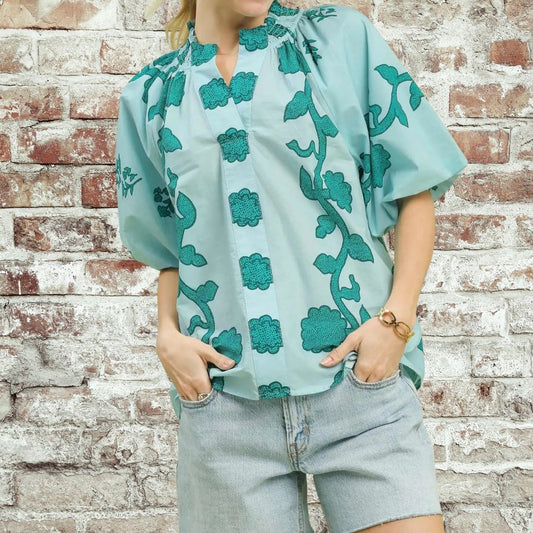 Smocked Collar Blouse