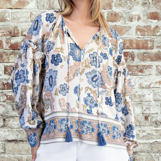 Floral Tassel Top