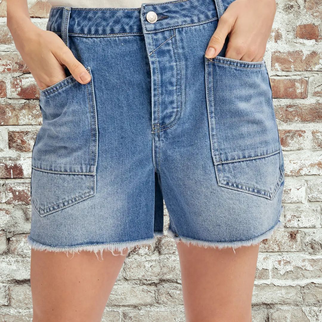Denim Patch Barrel Shorts
