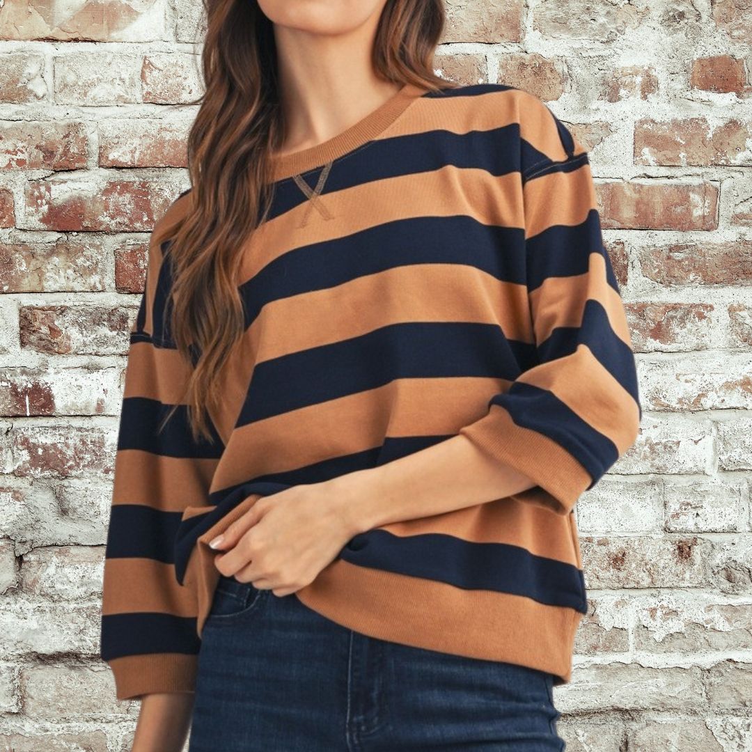 Caramel Stripe Top