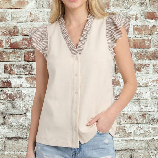 Cream Frill Top