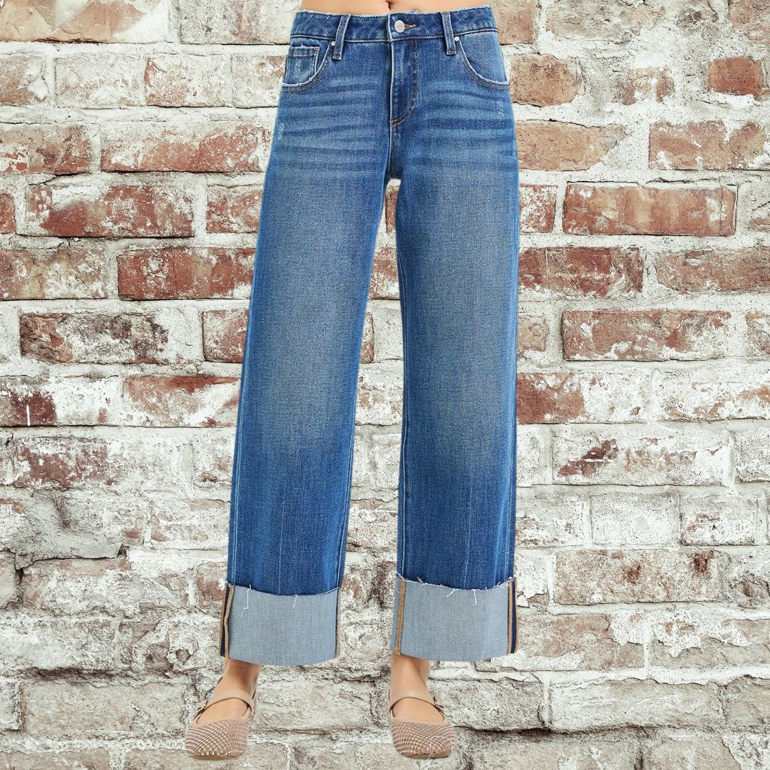 Cropped Straight Cuff Jean