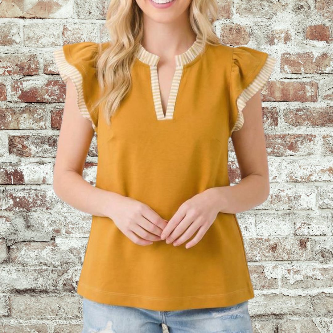 Mustard Frill Top