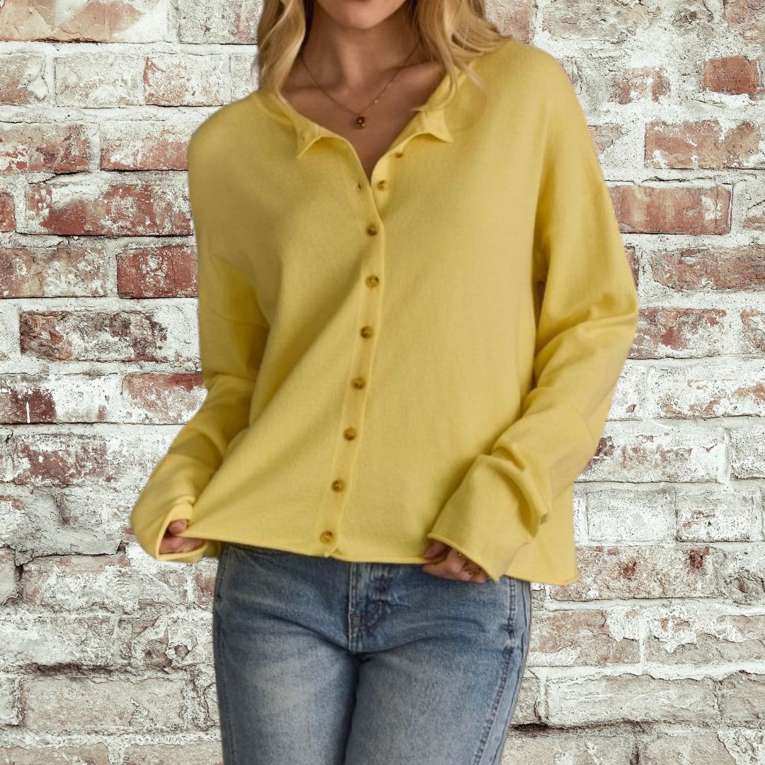 Yellow Button Up Cardigan